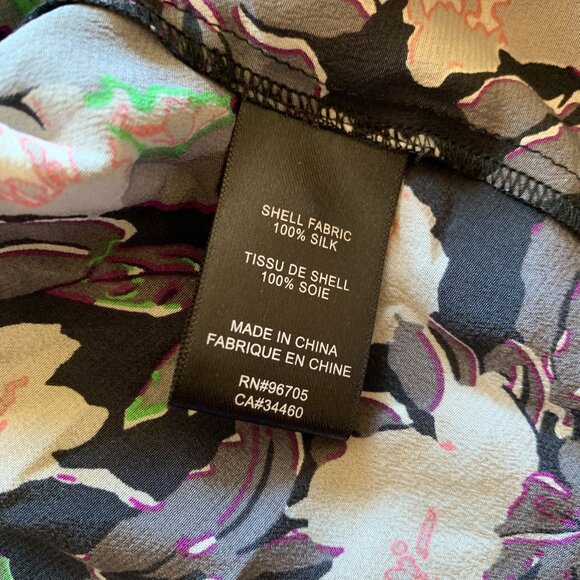 Rebecca Taylor Blouse SILK sz 6 Multicolor Floral Ruffles Mix Print Victorian - Picture 7 of 7